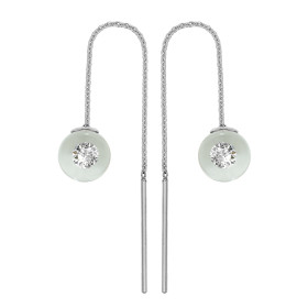Platin, Ohrringe, Schmuckwerk Glasklar Ohrhänger DO987-PT-GK
