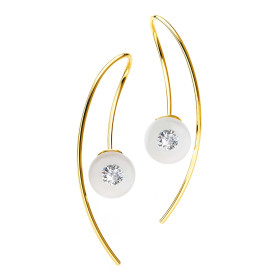 Gelbgold, Ohrringe, Schmuckwerk Ohrhänger Glasklar DO707-GG-GW