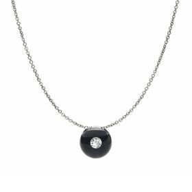 Edelstahl , Halsschmuck, Schmuckwerk Halskette Glasklar DH807-ST-GS