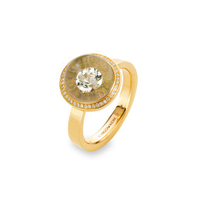 Gelbgold, Ringe, Schmuckwerk Glasklar Ring, Ref: DR686-GG-GK-61