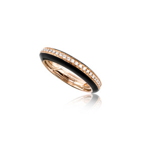 Roségold, Ringe, Adolfo Courrier Singles Black Ring S4-1FDK