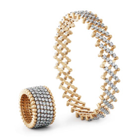 Weißgold, Ringe, Serafino Consoli Brevetto Multi-Size Ring und Armband S.RB 7M2 RWG WD