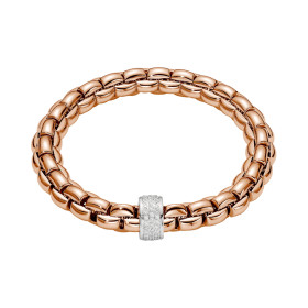 Roségold, Armschmuck, FOPE Eka Flex'it Armband mit Diamantpavé, Ref: 60411BX_PB_R_XBX_0XL