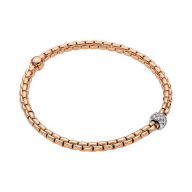 Roségold, Armschmuck, FOPE Eka Flex'it Armband mit Diamantpavé, Ref: 73301BX_PB_R_XBX_00S