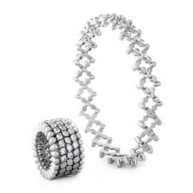 Weißgold, Ringe, Serafino Consoli Serafino Multi-Size Ring und Armreif, Ref: S.RB 5HMI4 WG WD