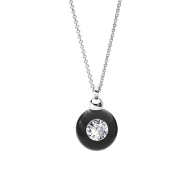 Platin, Halsschmuck, Schmuckwerk Anhänger Glasklar mit Halskette DH587-PT-GS