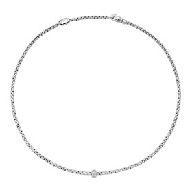 Weißgold, Halsschmuck, FOPE Eka Halskette mit Diamanten in Rautenfassung 73101CX_BB_B_XBX_043
