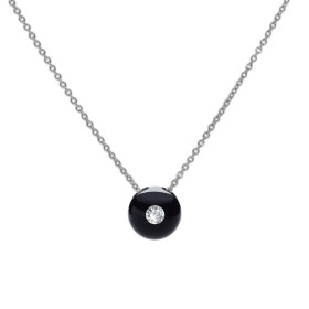 Edelstahl , Halsschmuck, Schmuckwerk Halskette Glasklar DH827-ST-GS