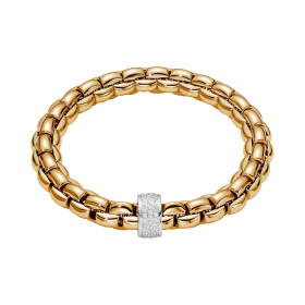 Gelbgold, Armschmuck, FOPE Eka Flex'it Armband mit Diamantpavé, Ref: 60411BX_PB_G_XBX_0XL