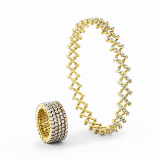 Gelbgold, Ringe, Serafino Consoli Serafino Multi-Size Ring und Armreif, Ref: S.RB 5F2 YG WD