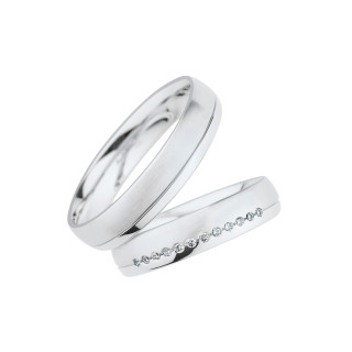 Weißgold, Ringe, Christian Bauer Trauring-Set, Ref: 0245434-0274391