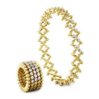 Gelbgold, Ringe, Serafino Consoli Serafino Multi-Size Ring und Armreif, Ref: S.RB 5HMI4 YG WD