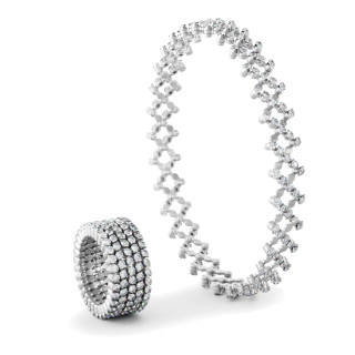 Weißgold, Ringe, Serafino Consoli Serafino Multi-Size Ring und Armreif, Ref: S.RB 5F2 WG WD
