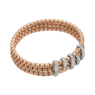Roségold, Armschmuck, FOPE Eka Flex'it Armband mit Diamantpavé, Ref: 75601BX_PB_R_XBX_00M