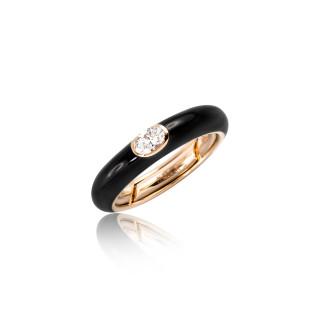 Roségold, Ringe, Adolfo Courrier Singles Black Ring, Ref: S4-CD-K