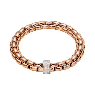 Roségold, Armschmuck, FOPE Eka Flex'it Armband mit Diamantpavé, Ref: 60411BX_PB_R_XRX_00M