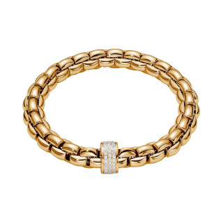 Gelbgold, Armschmuck, FOPE Eka Flex'it Armband mit Diamantpavé, Ref: 60411BX_PB_G_XGX_00M