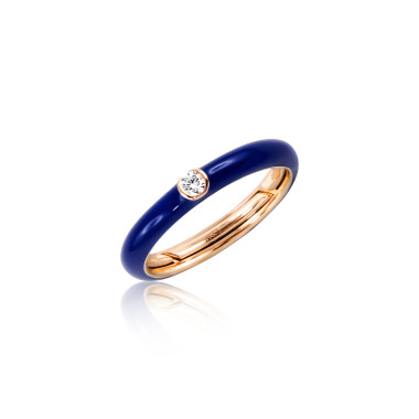 Ringe, Roségold, Adolfo Courrier Deep Blue Ring