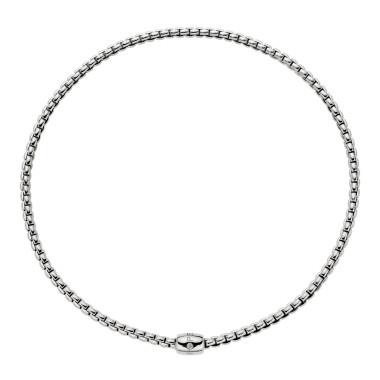 Halsschmuck, Weißgold, FOPE Eka Flex'it Halskette mit dekorativem Verschluss
