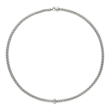Halsschmuck, Weißgold, FOPE Solo Halskette mit Diamanten