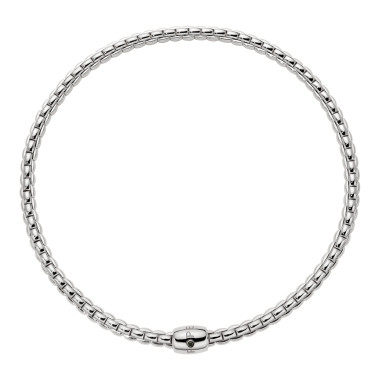 Halsschmuck, Weißgold, FOPE Eka Flex'it Halskette mit dekorativem Verschluss