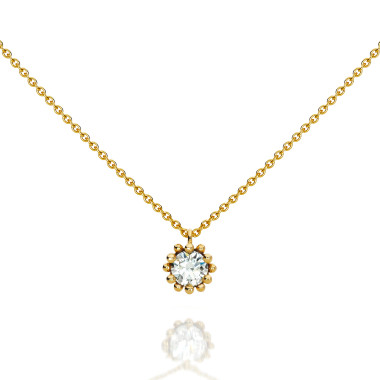 Halsschmuck, Gelbgold, Schmuckwerk Alpen Anhänger mit Halskette