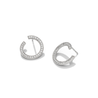 Ohrringe, Weißgold, Schmuckwerk Saturn Ohrstecker
