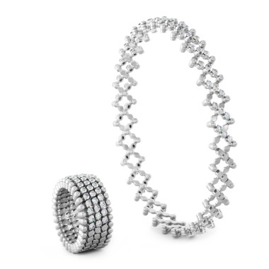         Weißgold, Ringe, Serafino Consoli Serafino Multi-Size Ring und Armreif