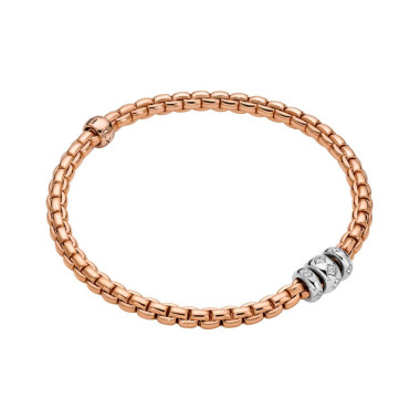 Armschmuck, Weißgold, FOPE Eka Flex'it Armband mit Diamanten in Rautenfassung