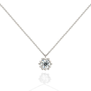 Halsschmuck, Weißgold, Schmuckwerk Alpen Anhänger mit Halskette