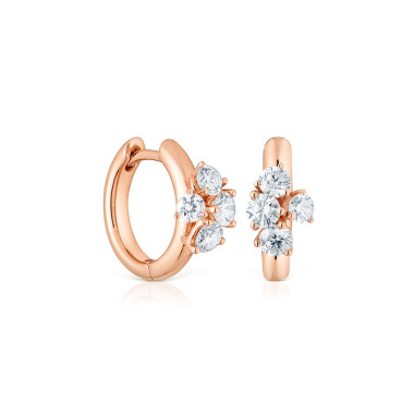 Ohrringe, Roségold, Cervera Barcelona Bouquet Creolen