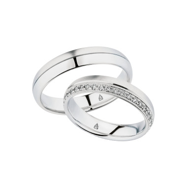 Ringe, Weißgold, Christian Bauer Trauring-Set