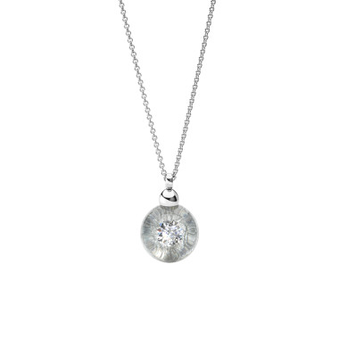 Halsschmuck, Platin, Schmuckwerk Glasklar Anhänger mit Halskette