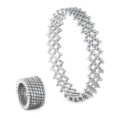         Weißgold, Ringe, Serafino Consoli Serafino Multi-Size Ring und Armreif