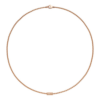 Halsschmuck, Roségold, FOPE Aria Halskette mit einem weißen Brillanten