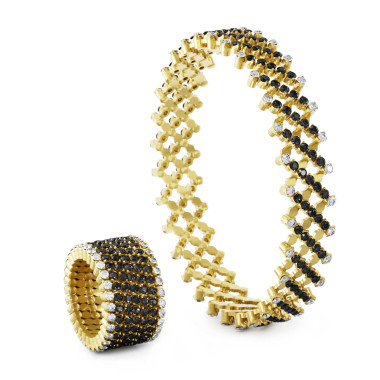         Gelbgold, Ringe, Serafino Consoli Serafino Multi-Size Ring und Armreif