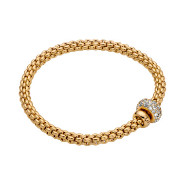         Gelbgold, Armschmuck, FOPE Eka Flex'it Armband mit Diamantpavé