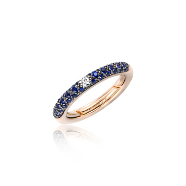 Ringe, Roségold, Adolfo Courrier Deep Blue Ring