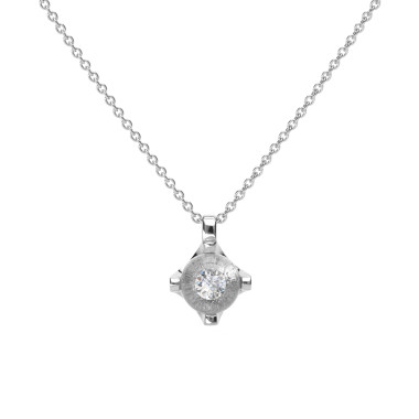 Halsschmuck, Platin, Schmuckwerk Anhänger Glasklar mit Halskette