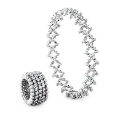         Weißgold, Ringe, Serafino Consoli Serafino Multi-Size Ring und Armreif