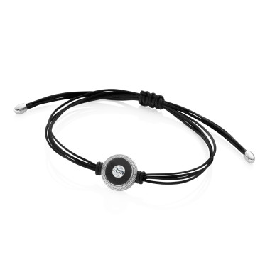 Armschmuck, Weißgold, Schmuckwerk Textilband Glasklar