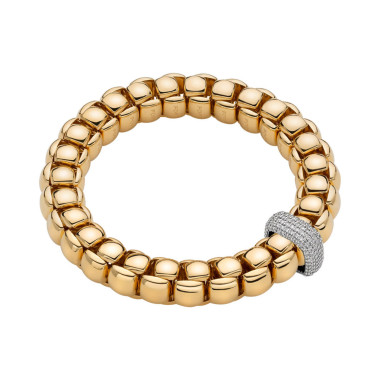         Gelbgold, Armschmuck, FOPE Eka Flex'it Armband mit Diamantpavé