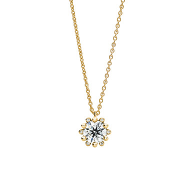 Halsschmuck, Gelbgold, Schmuckwerk Alpen Anhänger mit Halskette