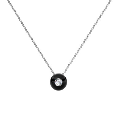 Halsschmuck, Weißgold, Schmuckwerk Halskette Glasklar