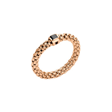 Ringe, Roségold, FOPE Souls Flex'it Ring mit schwarzem Diamanten