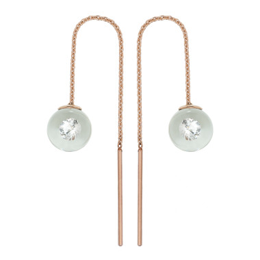 Ohrringe, Rotgold, Schmuckwerk Glasklar Ohrhänger