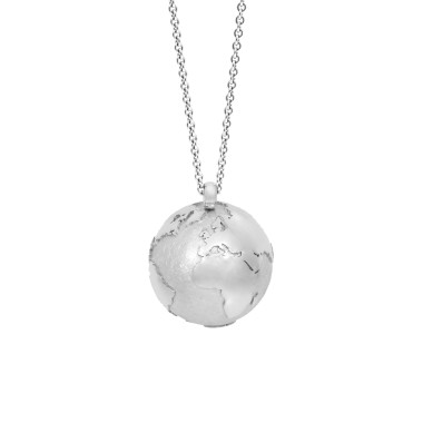Halsschmuck, Weißgold, Schmuckwerk Anhänger Meine Welt mit Halskette
