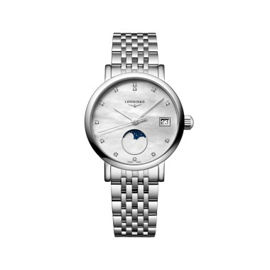 Quarzwerk, Damenuhr, Longines LONGINES ELEGANT COLLECTION MOONPHASE