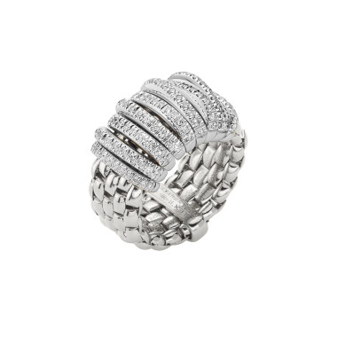 Ringe, Weißgold, FOPE Panorama Flex'it Ring mit Diamanten