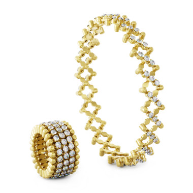         Gelbgold, Ringe, Serafino Consoli Serafino Multi-Size Ring und Armreif